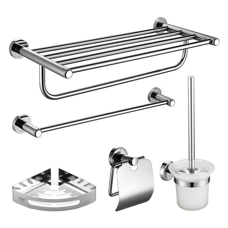 Modern Bathroom Accessory Kit Bath Shelf Paper Holder Silver Bathroom Hardware -Bathlova