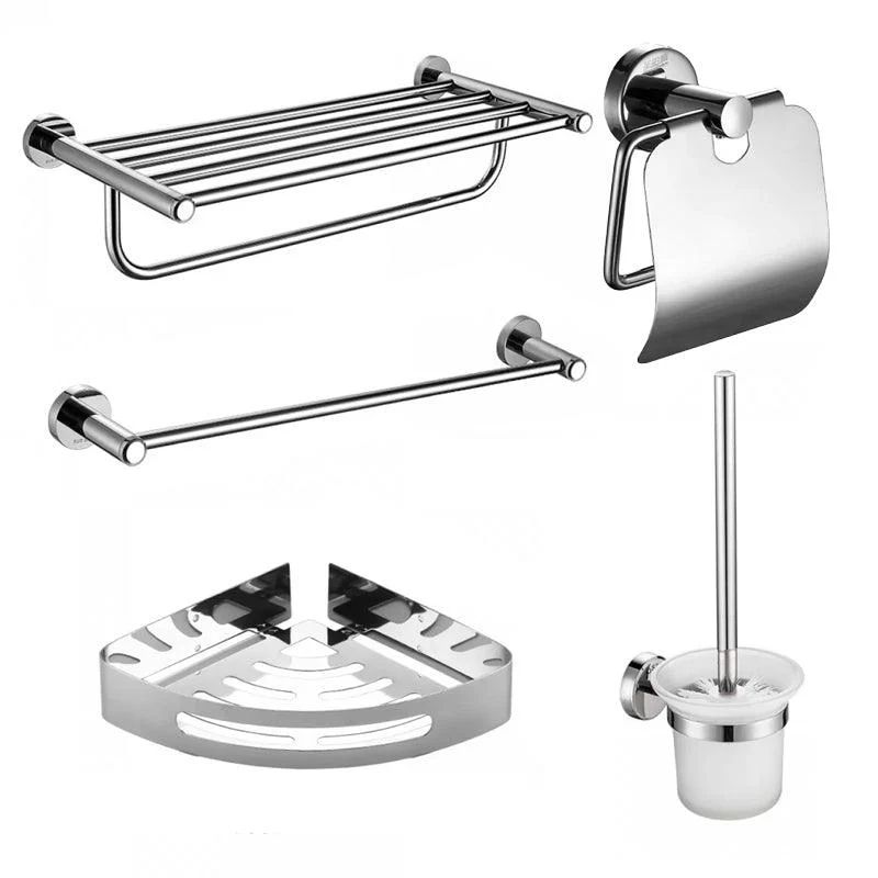 Modern Bathroom Accessory Kit Bath Shelf Paper Holder Silver Bathroom Hardware -Bathlova