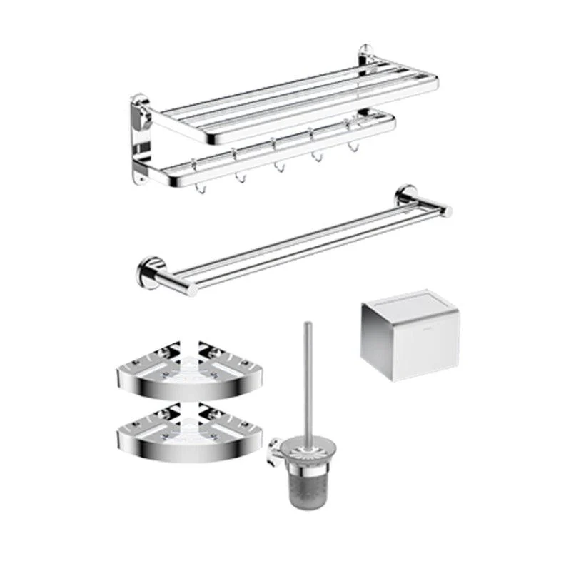 Modern Bathroom Accessory Kit Bath Shelf Stainless Towel Bar Steel Bathroom Set -Bathlova