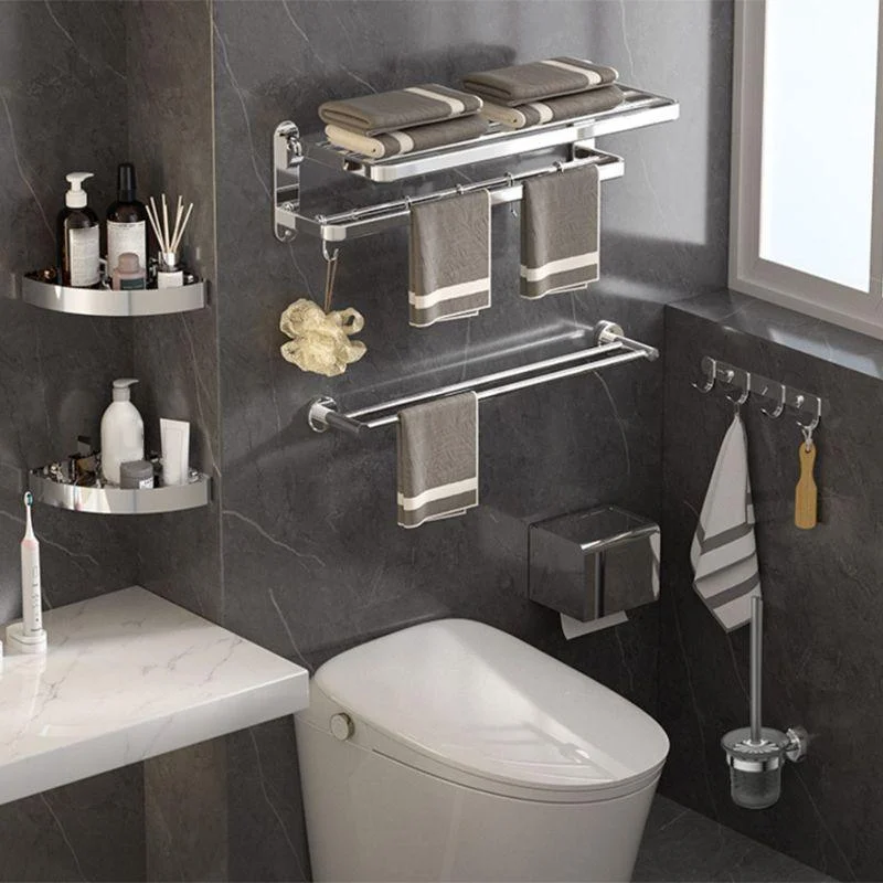 Modern Bathroom Accessory Kit Bath Shelf Stainless Towel Bar Steel Bathroom Set -Bathlova