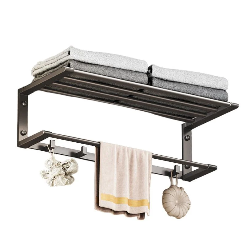 Modern Bathroom Accessory Kit Bath Shelf Towel Bar Grey Bath Hardware Set -Bathlova