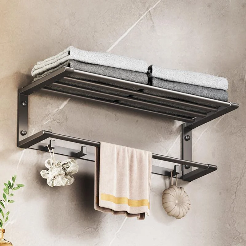 Modern Bathroom Accessory Kit Bath Shelf Towel Bar Grey Bath Hardware Set -Bathlova