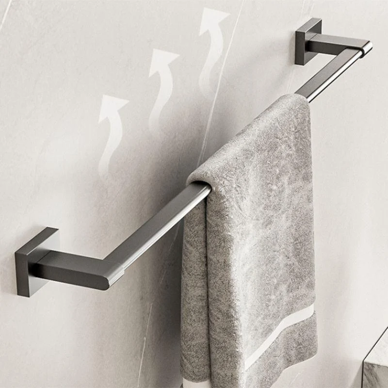 Modern Bathroom Accessory Kit Bath Shelf Towel Bar Grey Bath Hardware Set -Bathlova