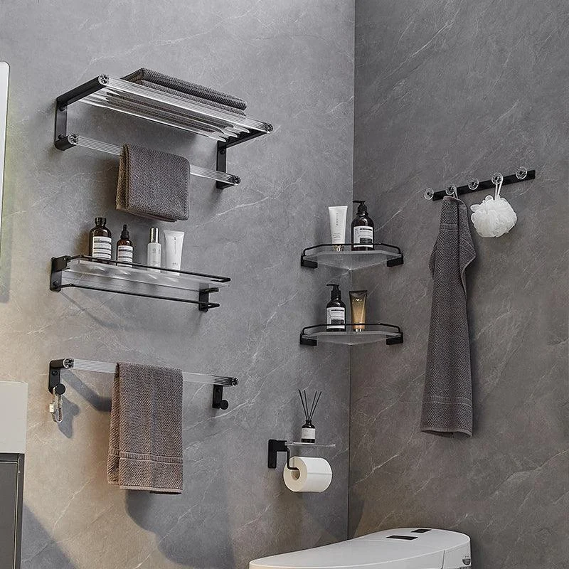 Modern Bathroom Accessory Kit Bath Shelf/Towel Bar & Robe Hooks Included -Bathlova