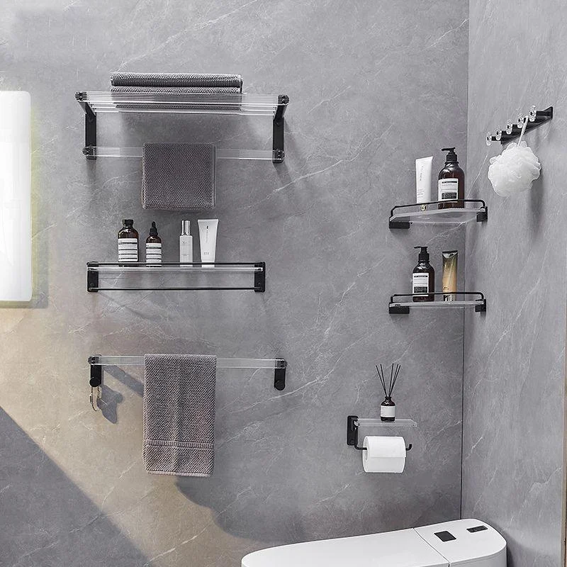 Modern Bathroom Accessory Kit Bath Shelf/Towel Bar & Robe Hooks Included -Bathlova