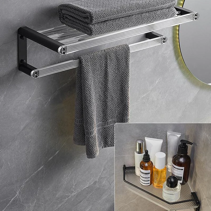 Modern Bathroom Accessory Kit Bath Shelf/Towel Bar & Robe Hooks Included -Bathlova