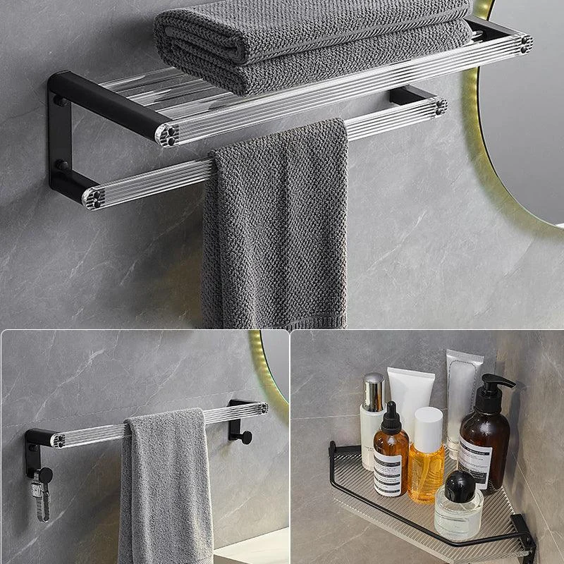 Modern Bathroom Accessory Kit Bath Shelf/Towel Bar & Robe Hooks Included -Bathlova