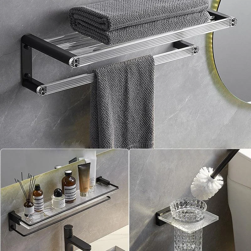 Modern Bathroom Accessory Kit Bath Shelf/Towel Bar & Robe Hooks Included -Bathlova