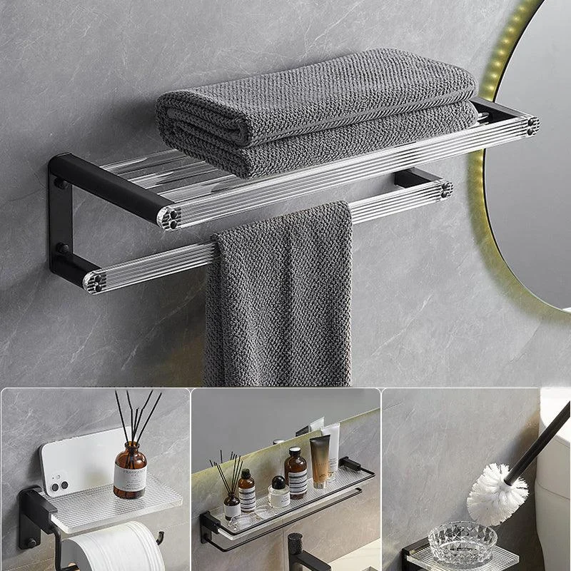 Modern Bathroom Accessory Kit Bath Shelf/Towel Bar & Robe Hooks Included -Bathlova