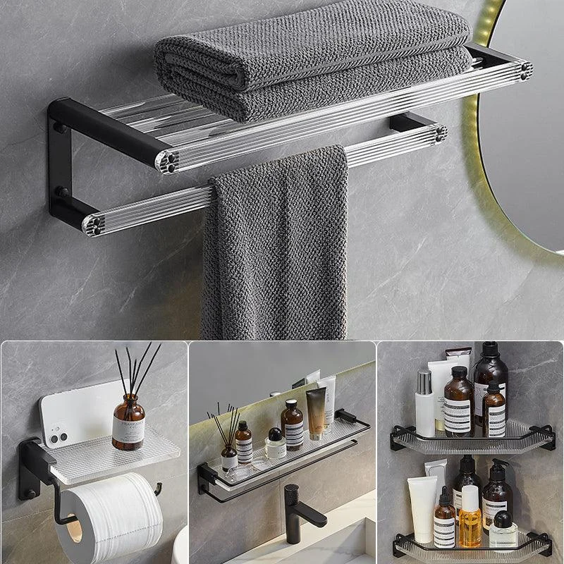 Modern Bathroom Accessory Kit Bath Shelf/Towel Bar & Robe Hooks Included -Bathlova