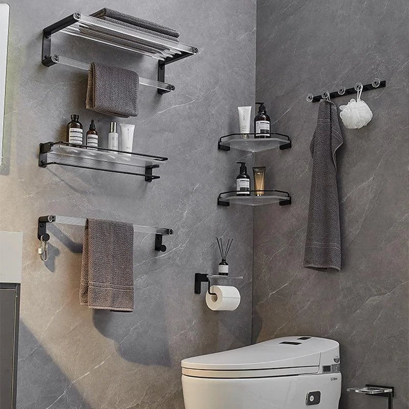 Modern Bathroom Accessory Kit Bath Shelf/Towel Bar & Robe Hooks Included -Bathlova