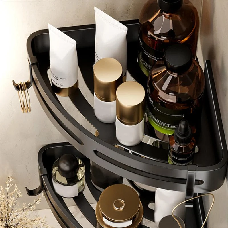 Modern Bathroom Accessory Kit Black Bath Shelf Bath Hardware Set -Bathlova