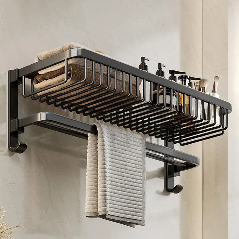 Modern Bathroom Accessory Kit Black Bath Shelf Bath Hardware Set -Bathlova