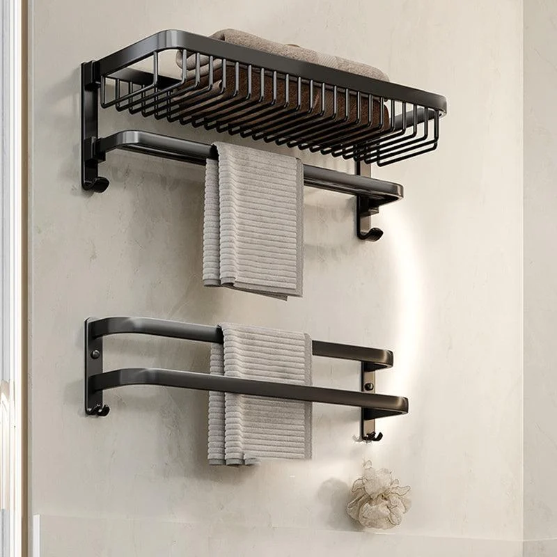 Modern Bathroom Accessory Kit Black Bath Shelf Bath Hardware Set -Bathlova