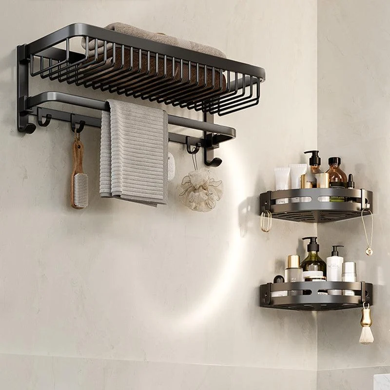 Modern Bathroom Accessory Kit Black Bath Shelf Bath Hardware Set -Bathlova