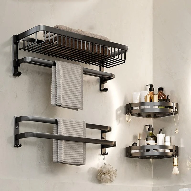 Modern Bathroom Accessory Kit Black Bath Shelf Bath Hardware Set -Bathlova