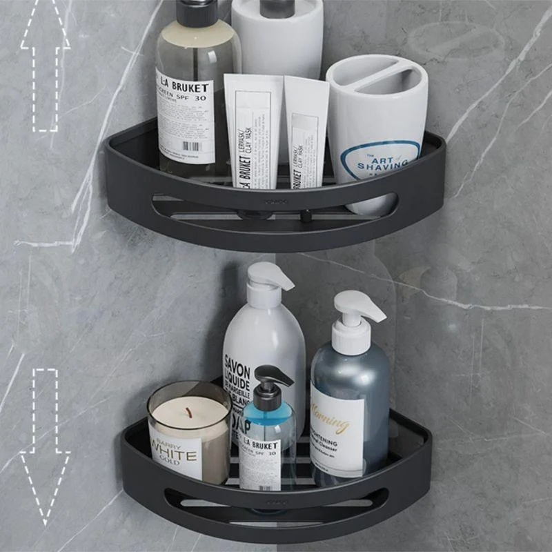 Modern Bathroom Accessory Kit Black Paper Holder Bath Shelf Bath Hardware Set -Bathlova