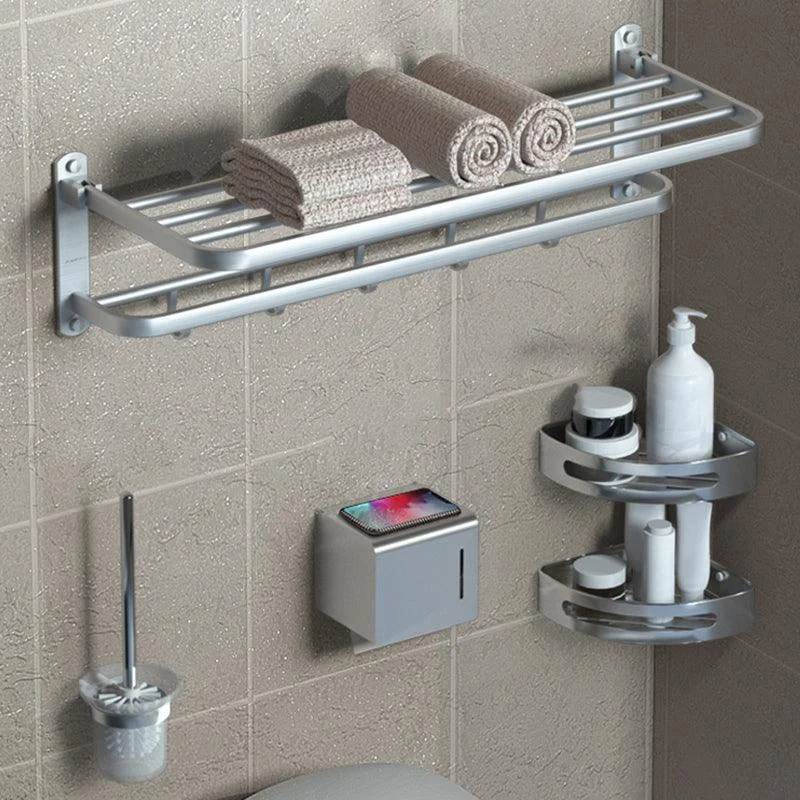 Modern Bathroom Accessory Kit Black Paper Holder Bath Shelf Bath Hardware Set -Bathlova