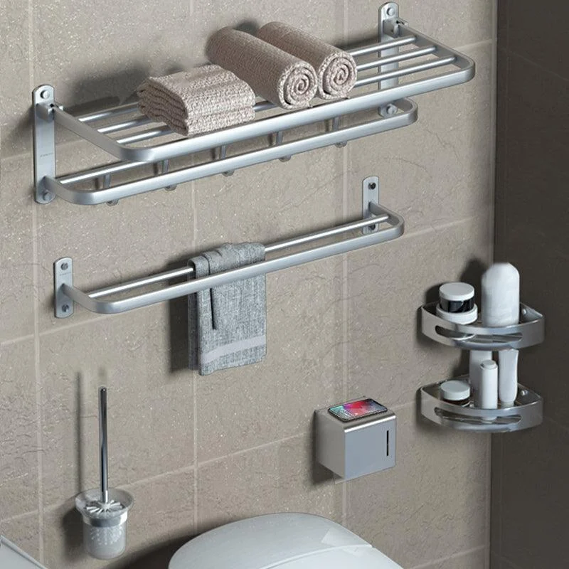 Modern Bathroom Accessory Kit Black Paper Holder Bath Shelf Bath Hardware Set -Bathlova