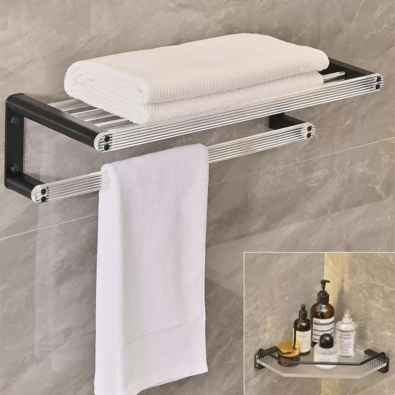 Modern Bathroom Accessory Kit Black Towel Bar Bath Shelf Bathroom Hardware Set -Bathlova