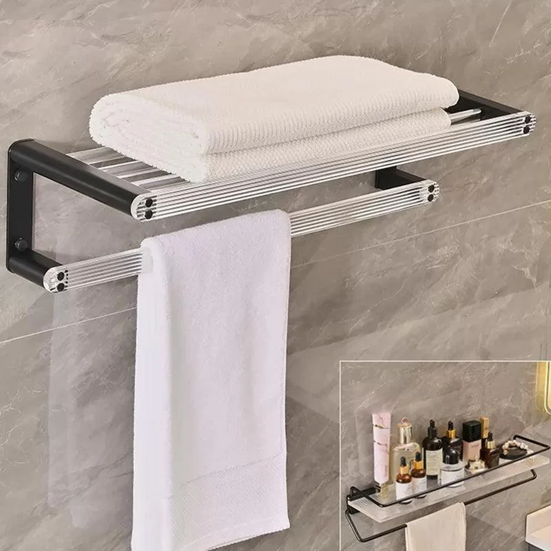 Modern Bathroom Accessory Kit Black Towel Bar Bath Shelf Bathroom Hardware Set -Bathlova