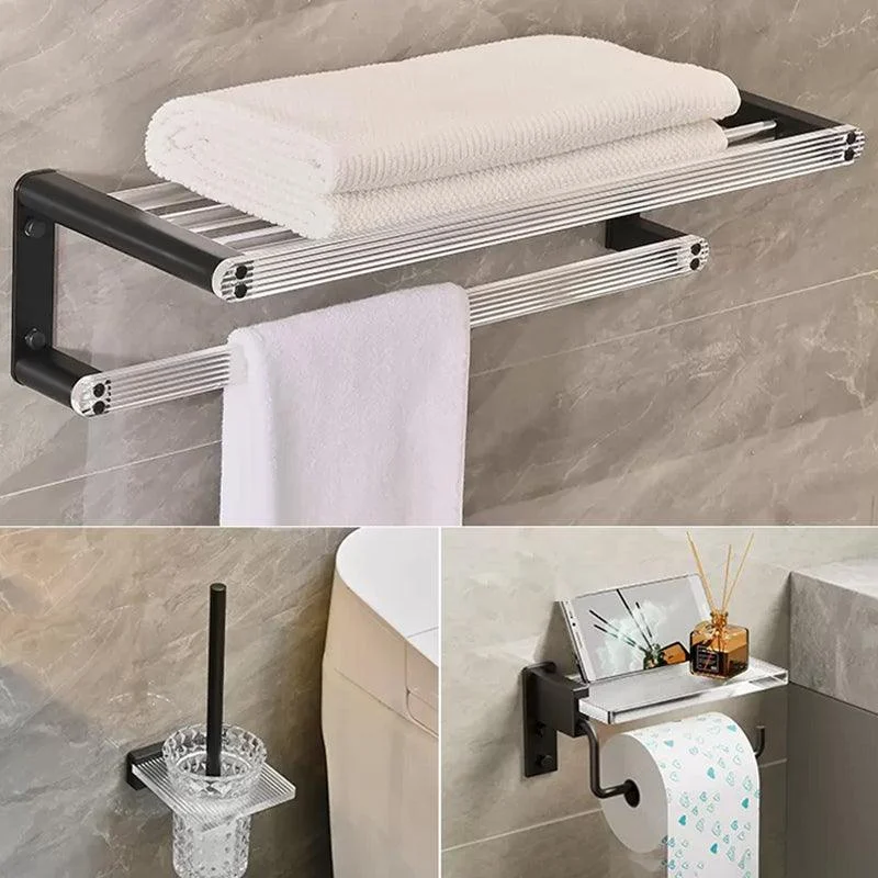 Modern Bathroom Accessory Kit Black Towel Bar Bath Shelf Bathroom Hardware Set -Bathlova