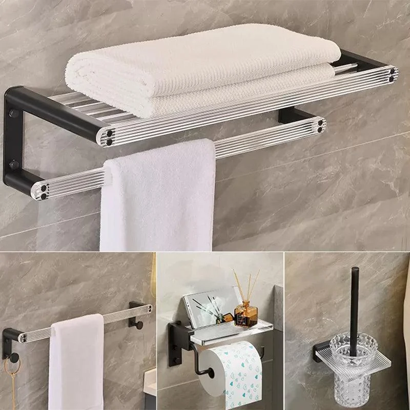 Modern Bathroom Accessory Kit Black Towel Bar Bath Shelf Bathroom Hardware Set -Bathlova