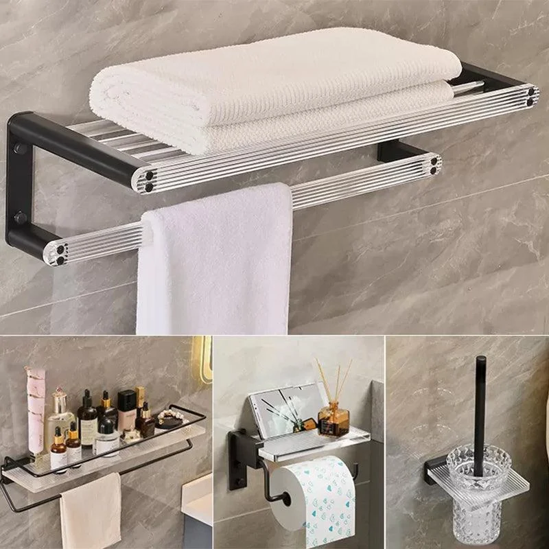 Modern Bathroom Accessory Kit Black Towel Bar Bath Shelf Bathroom Hardware Set -Bathlova