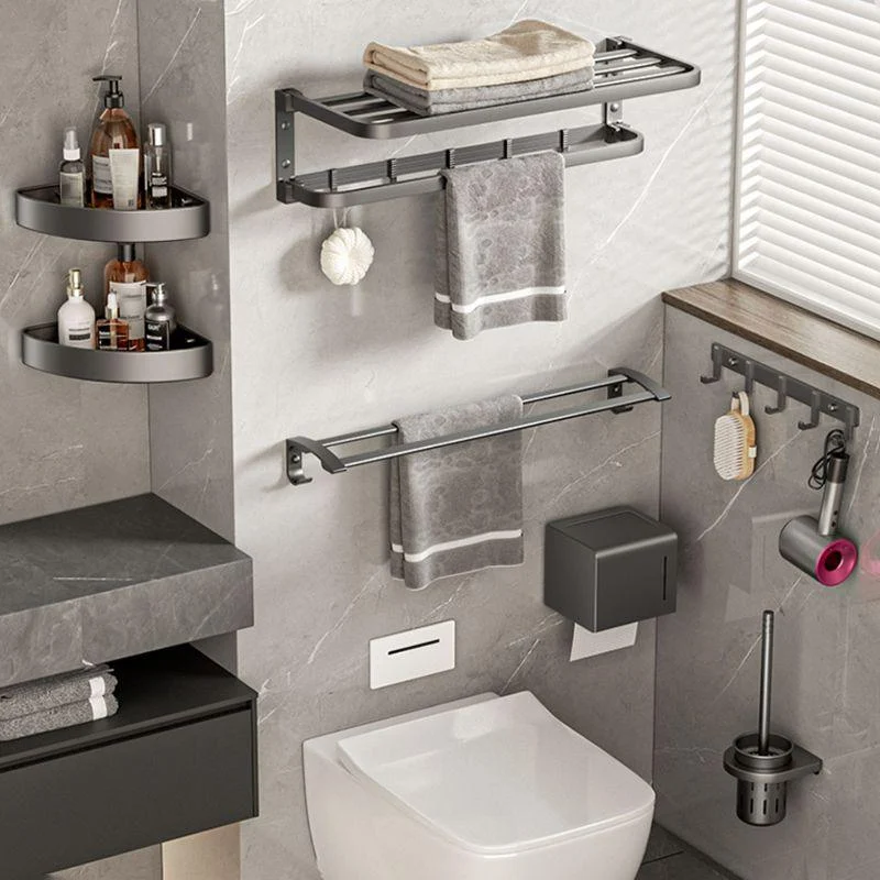 Modern Bathroom Accessory Kit Grey Towel Bar Bath Shelf Bathroom Hardware -Bathlova