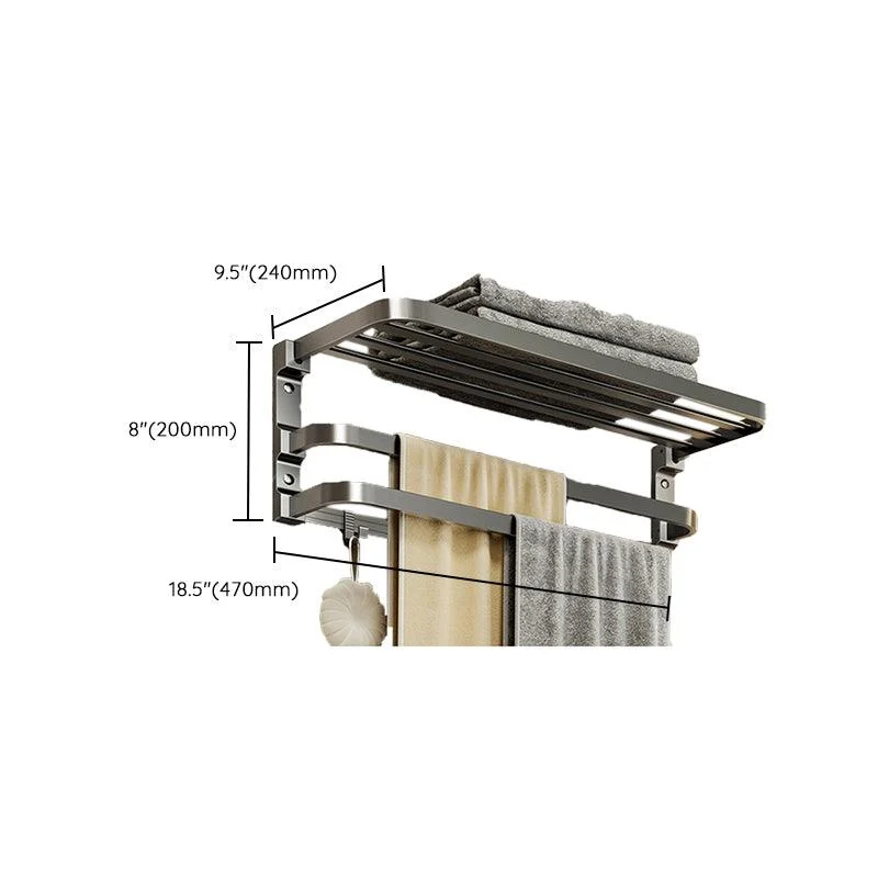 Modern Bathroom Accessory Kit Grey Towel Bar Bath Shelf Bathroom Hardware -Bathlova