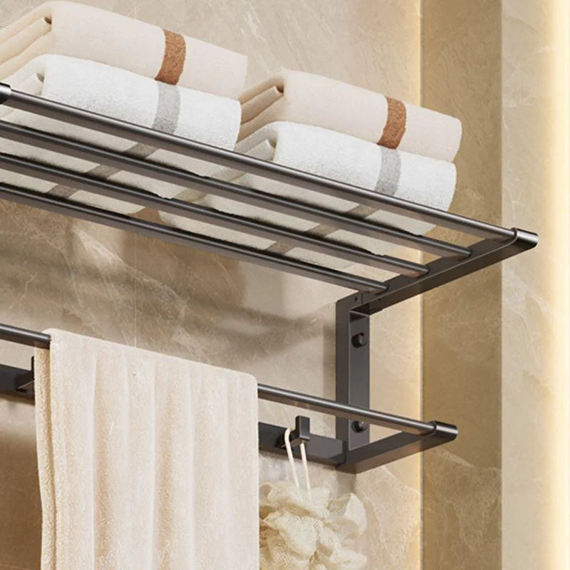 Modern Bathroom Accessory Kit Grey Towel Bar Bath Shelf Bathroom Hardware -Bathlova