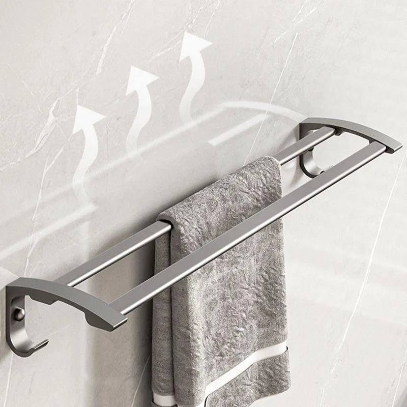 Modern Bathroom Accessory Kit Grey Towel Bar Bath Shelf Bathroom Hardware -Bathlova