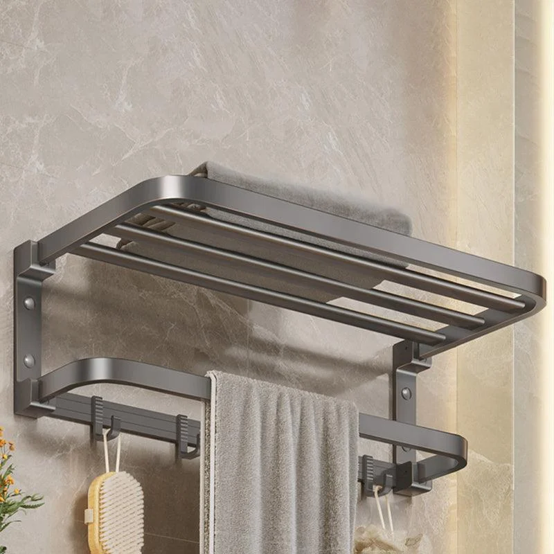 Modern Bathroom Accessory Kit Grey Towel Bar Bath Shelf Bathroom Hardware -Bathlova