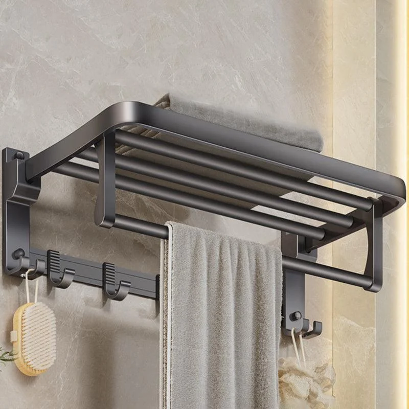 Modern Bathroom Accessory Kit Grey Towel Bar Bath Shelf Bathroom Hardware -Bathlova