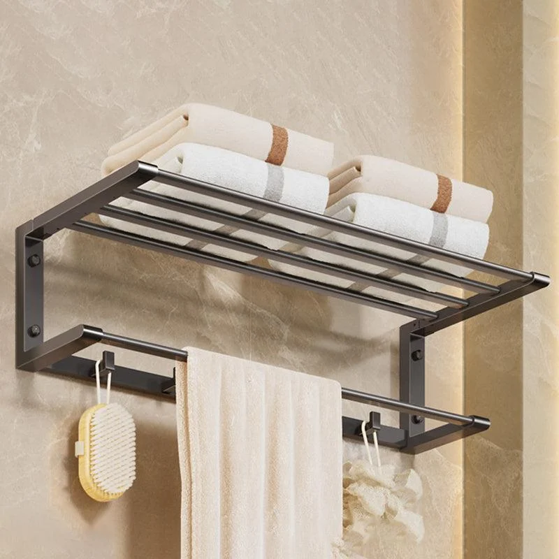 Modern Bathroom Accessory Kit Grey Towel Bar Bath Shelf Bathroom Hardware -Bathlova