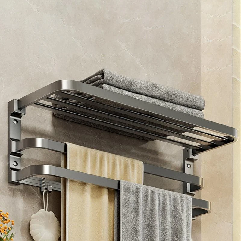 Modern Bathroom Accessory Kit Grey Towel Bar Bath Shelf Bathroom Hardware -Bathlova