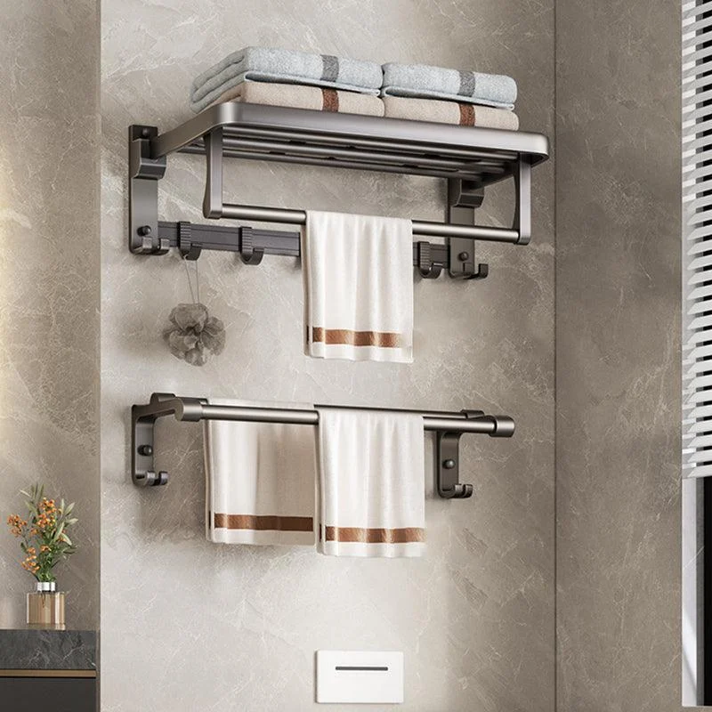 Modern Bathroom Accessory Kit Grey Towel Bar Bath Shelf Bathroom Hardware -Bathlova