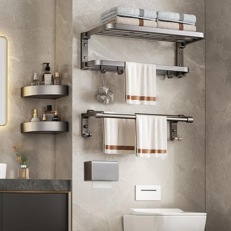 Modern Bathroom Accessory Kit Grey Towel Bar Bath Shelf Bathroom Hardware -Bathlova