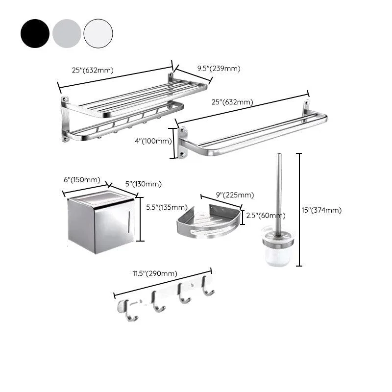 Modern Bathroom Accessory Kit Paper Holder Bath Shelf Bath Hardware Set -Bathlova