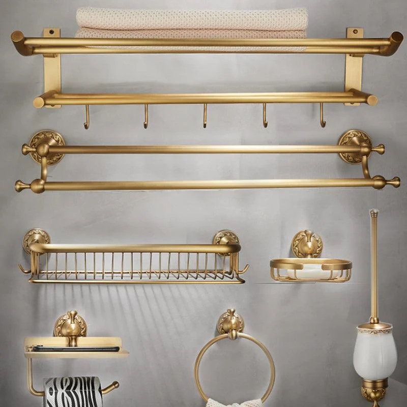 Modern Bathroom Accessory Kit Paper Holder Bath Shelf Gold Bath Hardware Set -Bathlova