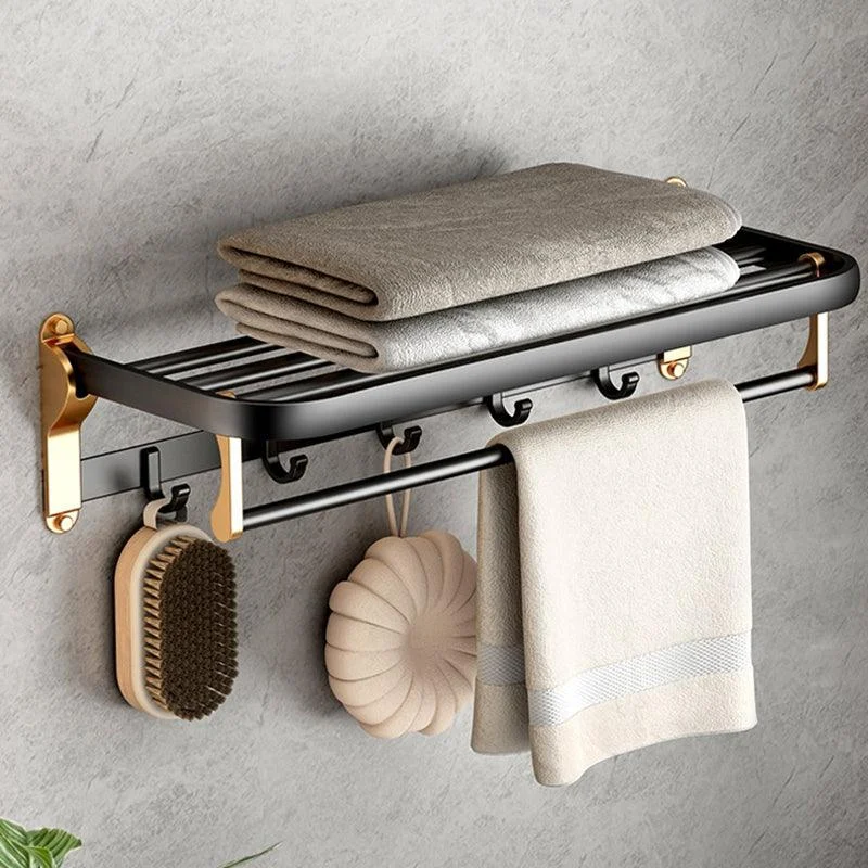 Modern Bathroom Accessory Kit Paper Holder Towel Bar Black Bath Hardware Set -Bathlova