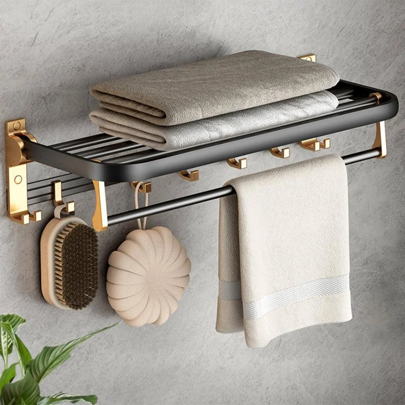 Modern Bathroom Accessory Kit Paper Holder Towel Bar Black Bath Hardware Set -Bathlova