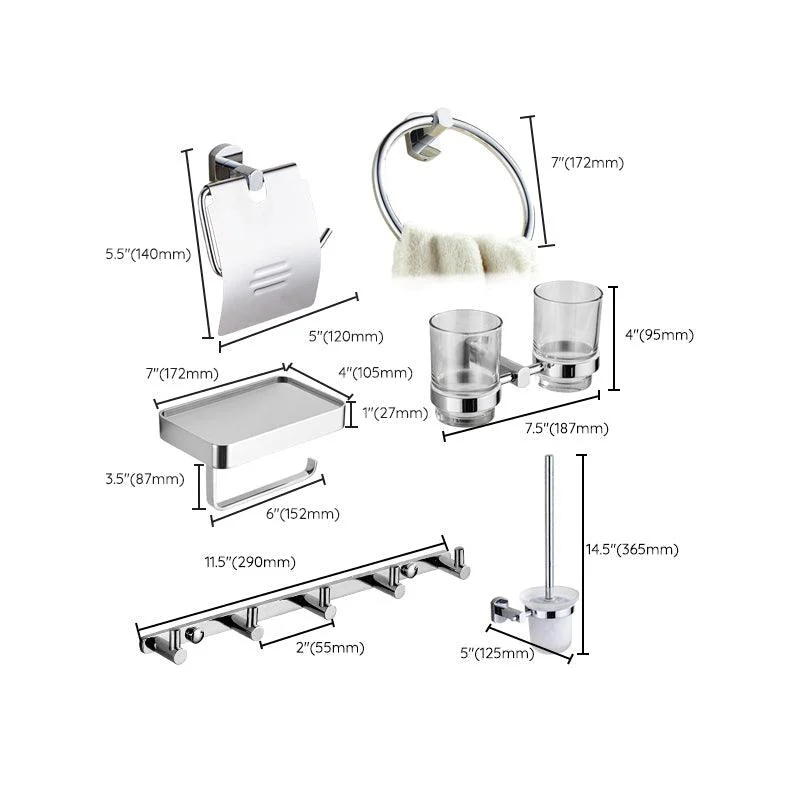 Modern Bathroom Accessory Kit Paper Holder Towel Bar Stainless Steel Bathroom Set -Bathlova