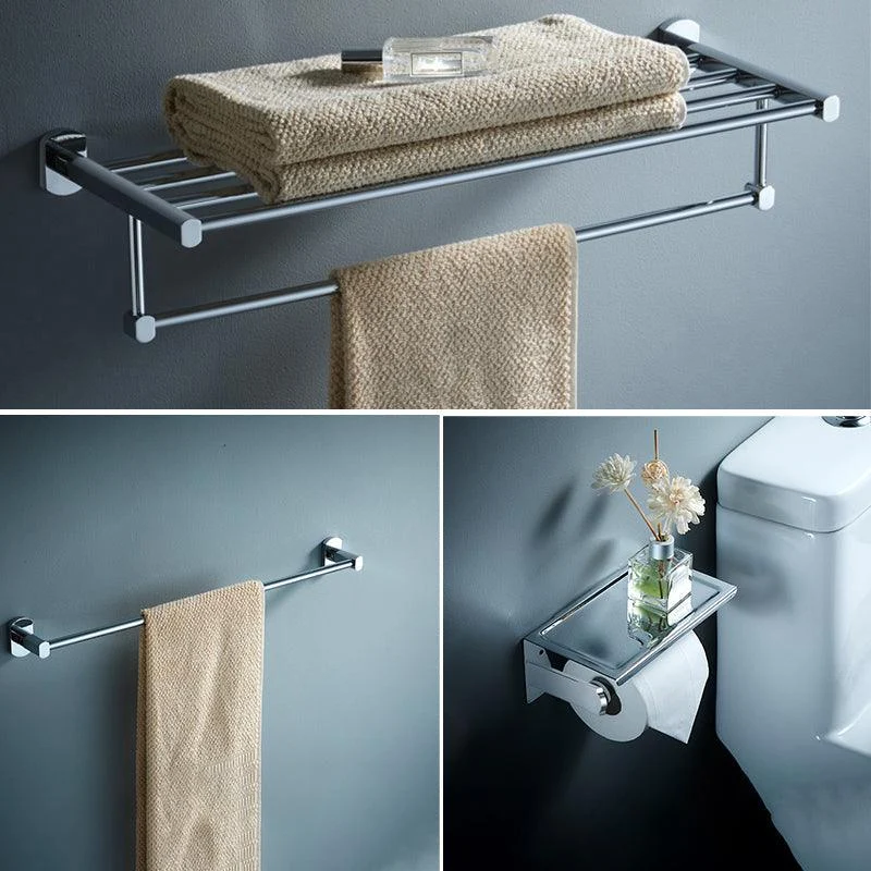 Modern Bathroom Accessory Kit Silver Bathroom Accessories Hardware Set -Bathlova