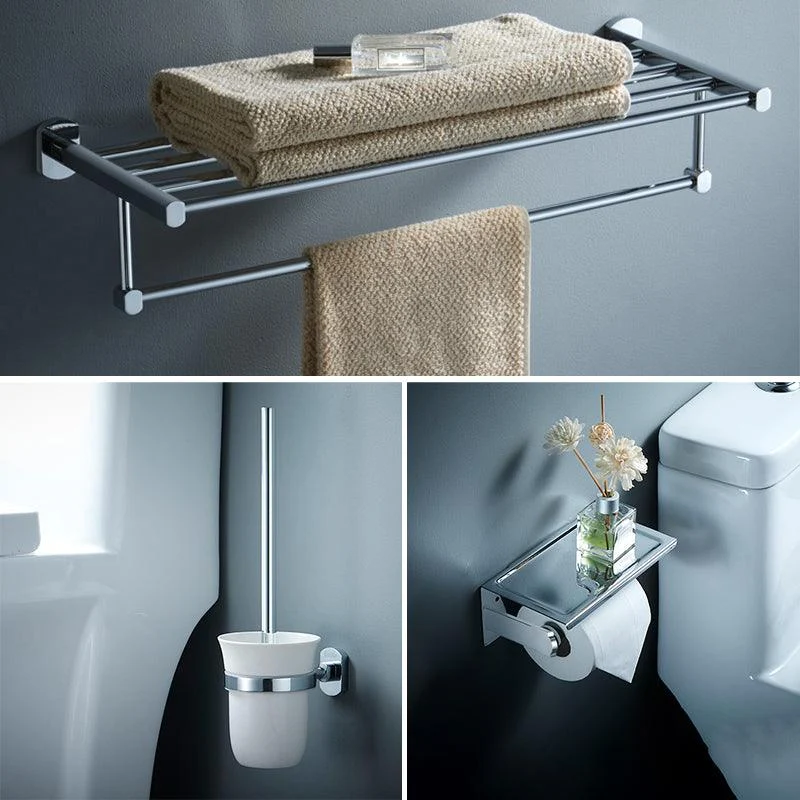 Modern Bathroom Accessory Kit Silver Bathroom Accessories Hardware Set -Bathlova