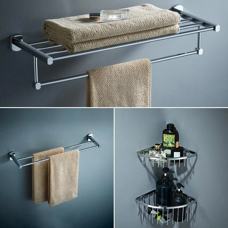 Modern Bathroom Accessory Kit Silver Bathroom Accessories Hardware Set -Bathlova