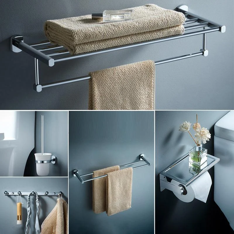 Modern Bathroom Accessory Kit Silver Bathroom Accessories Hardware Set -Bathlova