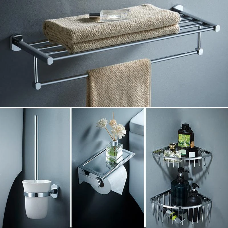 Modern Bathroom Accessory Kit Silver Bathroom Accessories Hardware Set -Bathlova