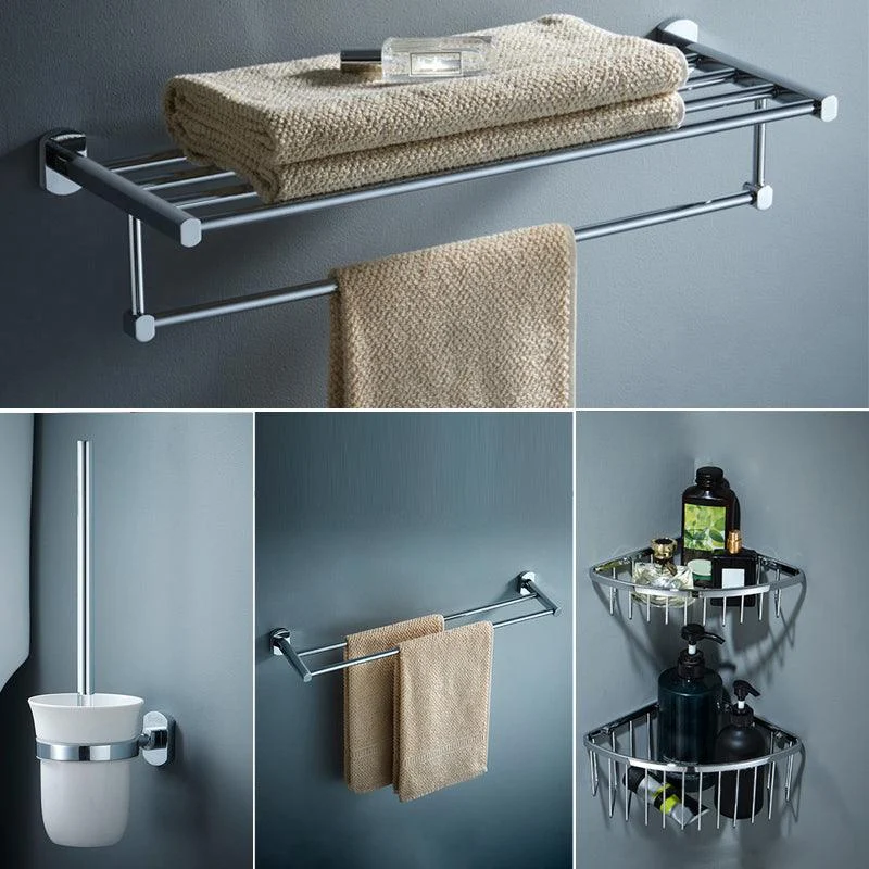 Modern Bathroom Accessory Kit Silver Bathroom Accessories Hardware Set -Bathlova