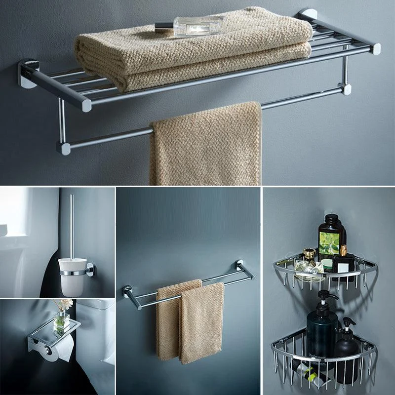 Modern Bathroom Accessory Kit Silver Bathroom Accessories Hardware Set -Bathlova